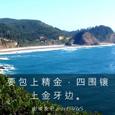 Picture 03 - 出 埃 及 记 25:24 CUVS - 要 包 上 精 金 ， 四 围 镶 上 金 牙 - Bible Verse Picture