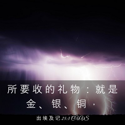 Picture 03 - 出 埃 及 记 25:3 CUVS - 所 要 收 的 礼 物 ： 就 是 金 、 银 - Bible Verse Picture