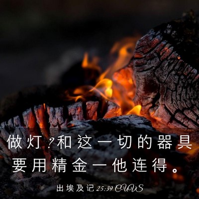 Picture 03 - 出 埃 及 记 25:39 CUVS - 做 灯 ? 和 这 一 切 的 器 具 要 用 精 - Bible Verse Picture