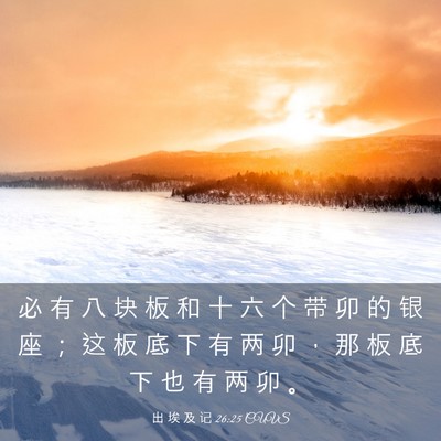 Picture 03 - 出 埃 及 记 26:25 CUVS - 必 有 八 块 板 和 十 六 个 带 卯 的 - Bible Verse Picture
