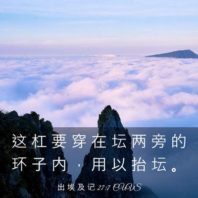 Picture 03 - 出 埃 及 记 27:7 CUVS - 这 杠 要 穿 在 坛 两 旁 的 环 子 内 - Bible Verse Picture