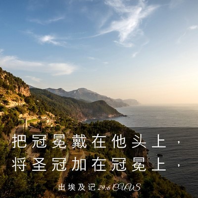 Picture 03 - 出 埃 及 记 29:6 CUVS - 把 冠 冕 戴 在 他 头 上 ， 将 圣 冠 - Bible Verse Picture