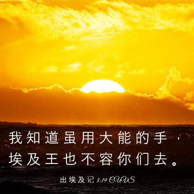 Picture 03 - 出 埃 及 记 3:19 CUVS - 我 知 道 虽 用 大 能 的 手 ， 埃 及 - Bible Verse Picture
