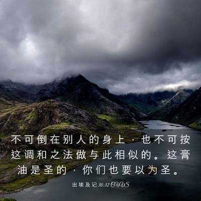 Picture 03 - 出 埃 及 记 30:32 CUVS - 不 可 倒 在 别 人 的 身 上 ， 也 不 - Bible Verse Picture