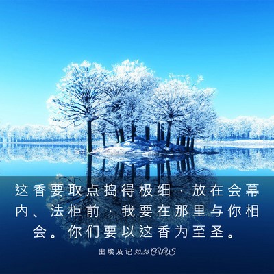 Picture 03 - 出 埃 及 记 30:36 CUVS - 这 香 要 取 点 捣 得 极 细 ， 放 在 - Bible Verse Picture