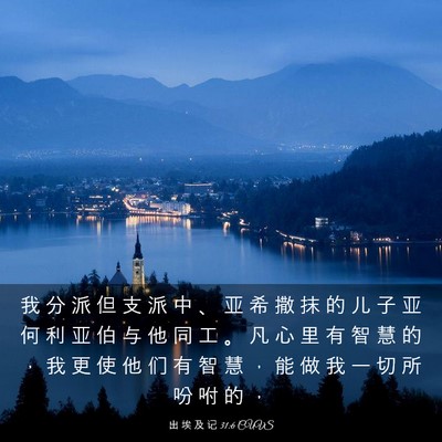 Picture 03 - 出 埃 及 记 31:6 CUVS - 我 分 派 但 支 派 中 、 亚 希 撒 抹 - Bible Verse Picture
