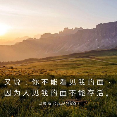 Picture 03 - 出 埃 及 记 33:20 CUVS - 又 说 ： 你 不 能 看 见 我 的 面 ， - Bible Verse Picture