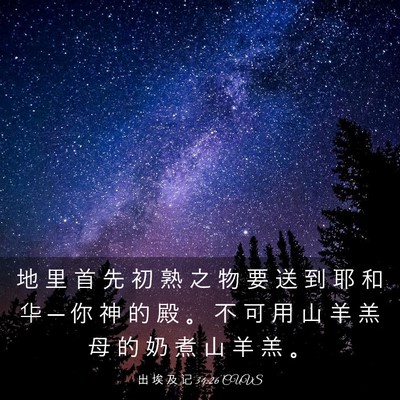 Picture 03 - 出 埃 及 记 34:26 CUVS - 地 里 首 先 初 熟 之 物 要 送 到 耶 - Bible Verse Picture