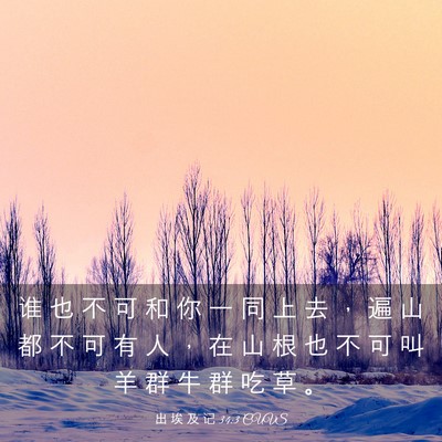 Picture 03 - 出 埃 及 记 34:3 CUVS - 谁 也 不 可 和 你 一 同 上 去 ， 遍 - Bible Verse Picture