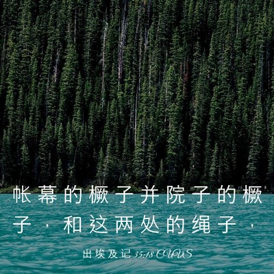 Picture 03 - 出 埃 及 记 35:18 CUVS - 帐 幕 的 橛 子 并 院 子 的 橛 子 ， - Bible Verse Picture