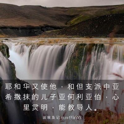 Picture 03 - 出 埃 及 记 35:34 CUVS - 耶 和 华 又 使 他 ， 和 但 支 派 中 - Bible Verse Picture