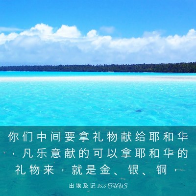 Picture 03 - 出 埃 及 记 35:5 CUVS - 你 们 中 间 要 拿 礼 物 献 给 耶 和 - Bible Verse Picture