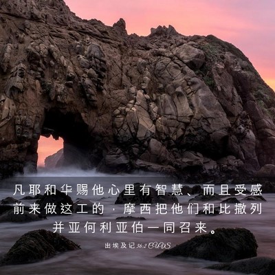 Picture 03 - 出 埃 及 记 36:2 CUVS - 凡 耶 和 华 赐 他 心 里 有 智 慧 、 - Bible Verse Picture