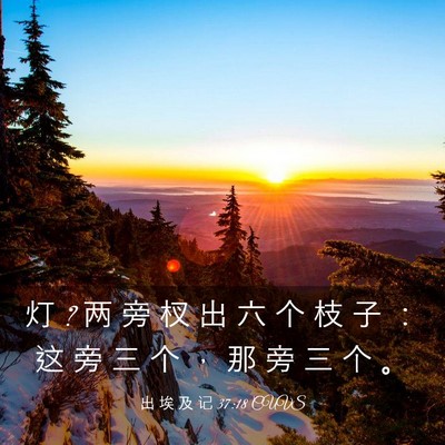 Picture 03 - 出 埃 及 记 37:18 CUVS - 灯 ? 两 旁 杈 出 六 个 枝 子 ： 这 旁 - Bible Verse Picture