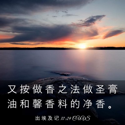 Picture 03 - 出 埃 及 记 37:29 CUVS - 又 按 做 香 之 法 做 圣 膏 油 和 馨 - Bible Verse Picture
