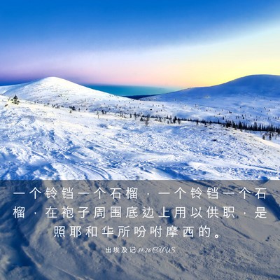 Picture 03 - 出 埃 及 记 39:26 CUVS - 一 个 铃 铛 一 个 石 榴 ， 一 个 铃 - Bible Verse Picture