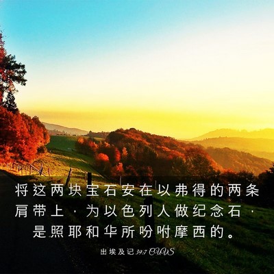 Picture 03 - 出 埃 及 记 39:7 CUVS - 将 这 两 块 宝 石 安 在 以 弗 得 的 - Bible Verse Picture