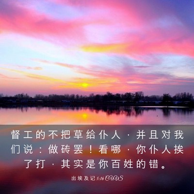 Picture 03 - 出 埃 及 记 5:16 CUVS - 督 工 的 不 把 草 给 仆 人 ， 并 且 - Bible Verse Picture