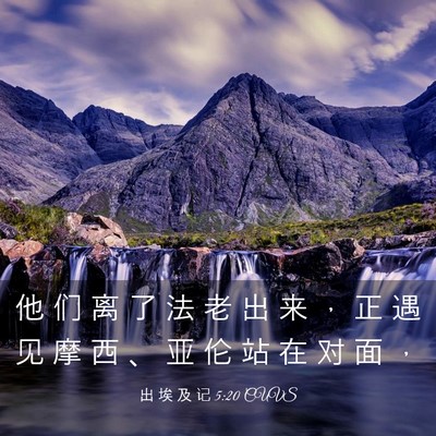 Picture 03 - 出 埃 及 记 5:20 CUVS - 他 们 离 了 法 老 出 来 ， 正 遇 见 - Bible Verse Picture