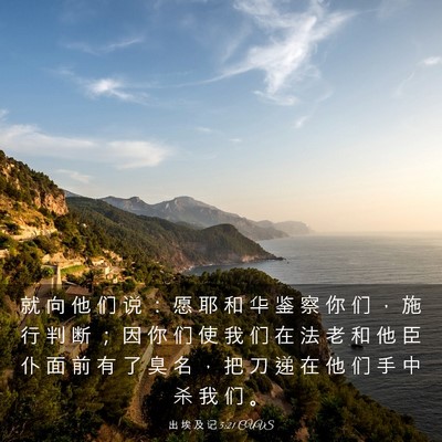Picture 03 - 出 埃 及 记 5:21 CUVS - 就 向 他 们 说 ： 愿 耶 和 华 鉴 察 - Bible Verse Picture