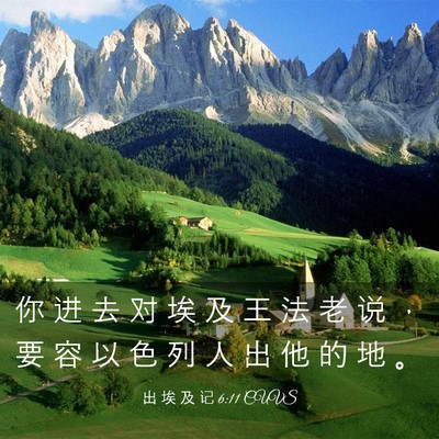 Picture 03 - 出 埃 及 记 6:11 CUVS - 你 进 去 对 埃 及 王 法 老 说 ， 要 - Bible Verse Picture