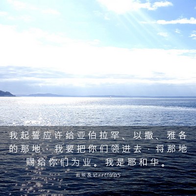 Picture 03 - 出 埃 及 记 6:8 CUVS - 我 起 誓 应 许 给 亚 伯 拉 罕 、 以 - Bible Verse Picture