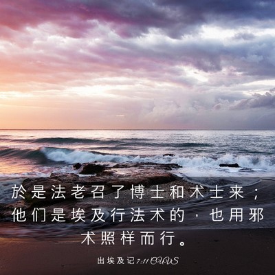 Picture 03 - 出 埃 及 记 7:11 CUVS - 於 是 法 老 召 了 博 士 和 术 士 来 - Bible Verse Picture
