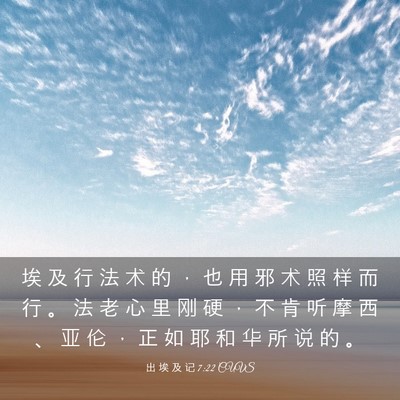 Picture 03 - 出 埃 及 记 7:22 CUVS - 埃 及 行 法 术 的 ， 也 用 邪 术 照 - Bible Verse Picture