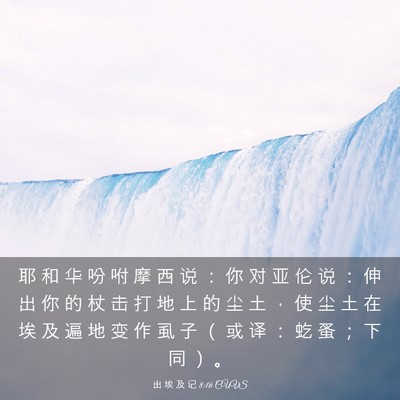 Picture 03 - 出 埃 及 记 8:16 CUVS - 耶 和 华 吩 咐 摩 西 说 ： 你 对 亚 - Bible Verse Picture