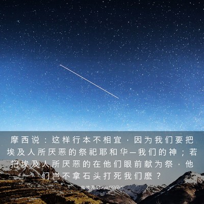Picture 03 - 出 埃 及 记 8:26 CUVS - 摩 西 说 ： 这 样 行 本 不 相 宜 ， - Bible Verse Picture