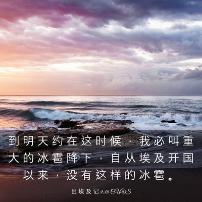 Picture 03 - 出 埃 及 记 9:18 CUVS - 到 明 天 约 在 这 时 候 ， 我 必 叫 - Bible Verse Picture