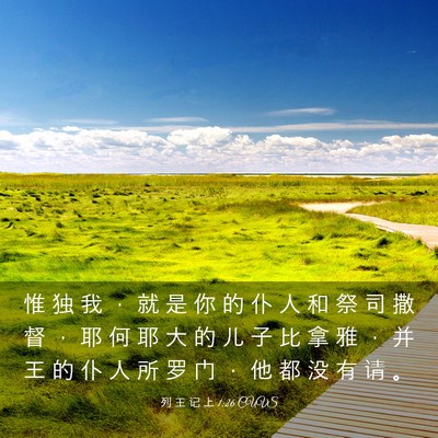 Picture 03 - 列 王 记 上 1:26 CUVS - 惟 独 我 ， 就 是 你 的 仆 人 和 祭 - Bible Verse Picture