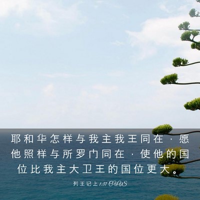 Picture 03 - 列 王 记 上 1:37 CUVS - 耶 和 华 怎 样 与 我 主 我 王 同 在 - Bible Verse Picture