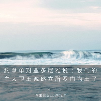 Picture 03 - 列 王 记 上 1:43 CUVS - 约 拿 单 对 亚 多 尼 雅 说 ： 我 们 - Bible Verse Picture