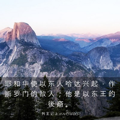 Picture 03 - 列 王 记 上 11:14 CUVS - 耶 和 华 使 以 东 人 哈 达 兴 起 ， - Bible Verse Picture