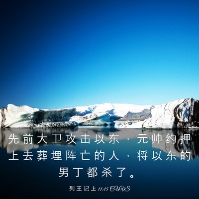 Picture 03 - 列 王 记 上 11:15 CUVS - 先 前 大 卫 攻 击 以 东 ， 元 帅 约 - Bible Verse Picture