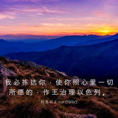 Picture 03 - 列 王 记 上 11:37 CUVS - 我 必 拣 选 你 ， 使 你 照 心 里 一 - Bible Verse Picture