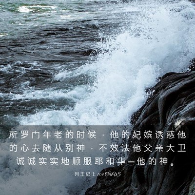 Picture 03 - 列 王 记 上 11:4 CUVS - 所 罗 门 年 老 的 时 候 ， 他 的 妃 - Bible Verse Picture