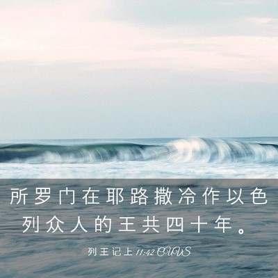 Picture 03 - 列 王 记 上 11:42 CUVS - 所 罗 门 在 耶 路 撒 冷 作 以 色 列 - Bible Verse Picture