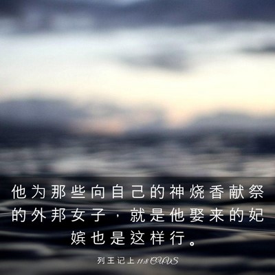 Picture 03 - 列 王 记 上 11:8 CUVS - 他 为 那 些 向 自 己 的 神 烧 香 献 - Bible Verse Picture