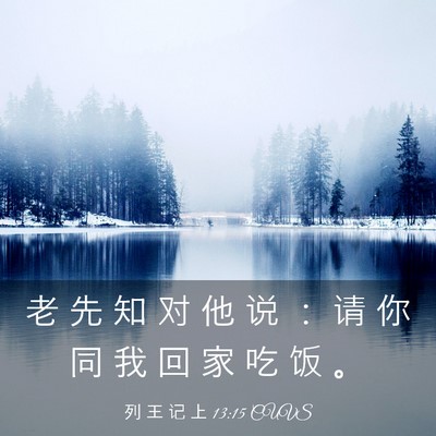 Picture 03 - 列 王 记 上 13:15 CUVS - 老 先 知 对 他 说 ： 请 你 同 我 回 - Bible Verse Picture