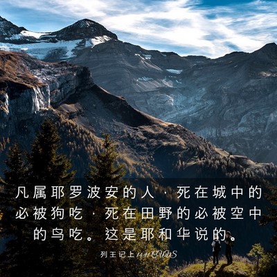 Picture 03 - 列 王 记 上 14:11 CUVS - 凡 属 耶 罗 波 安 的 人 ， 死 在 城 - Bible Verse Picture
