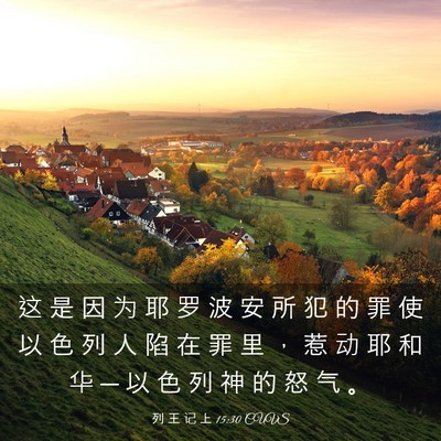Picture 03 - 列 王 记 上 15:30 CUVS - 这 是 因 为 耶 罗 波 安 所 犯 的 罪 - Bible Verse Picture