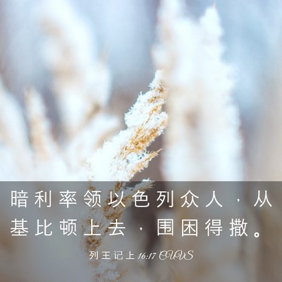 Picture 03 - 列 王 记 上 16:17 CUVS - 暗 利 率 领 以 色 列 众 人 ， 从 基 - Bible Verse Picture