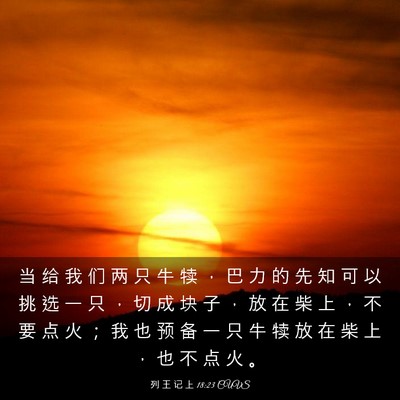 Picture 03 - 列 王 记 上 18:23 CUVS - 当 给 我 们 两 只 牛 犊 ， 巴 力 的 - Bible Verse Picture