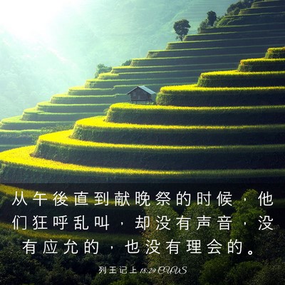 Picture 03 - 列 王 记 上 18:29 CUVS - 从 午 後 直 到 献 晚 祭 的 时 候 ， - Bible Verse Picture