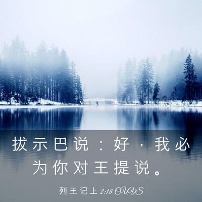 Picture 03 - 列 王 记 上 2:18 CUVS - 拔 示 巴 说 ： 好 ， 我 必 为 你 对 - Bible Verse Picture