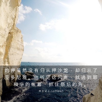 Picture 03 - 列 王 记 上 2:28 CUVS - 约 押 虽 然 没 有 归 从 押 沙 龙 ， - Bible Verse Picture