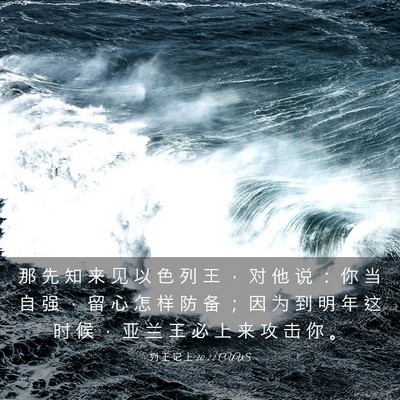 Picture 03 - 列 王 记 上 20:22 CUVS - 那 先 知 来 见 以 色 列 王 ， 对 他 - Bible Verse Picture