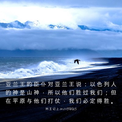 Picture 03 - 列 王 记 上 20:23 CUVS - 亚 兰 王 的 臣 仆 对 亚 兰 王 说 ： - Bible Verse Picture